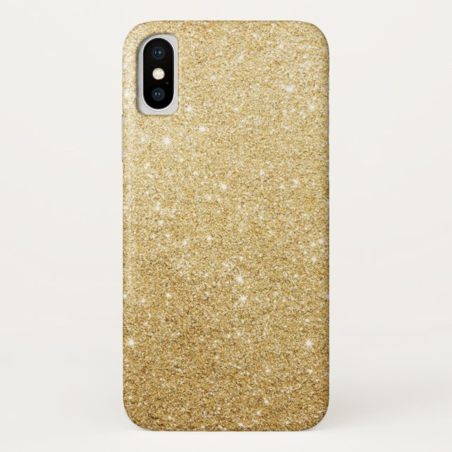 Coques Case-Mate iPhone Luxe élégant de parties scintillantes d'or de Faux (Dos)