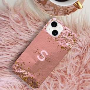 Coque Case-Mate iPhone Luxe Glam Rose Gold Foil Glitterie chic élégant
