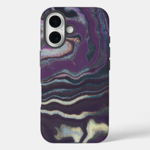 Coque Pour iPhone 16 Luxe Holographique Iridescente marbre perce iPhone