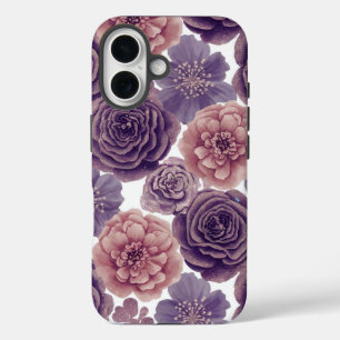 Coque Pour iPhone 16 Luxe Lavender Parties scintillant Fleurs iPhone 16