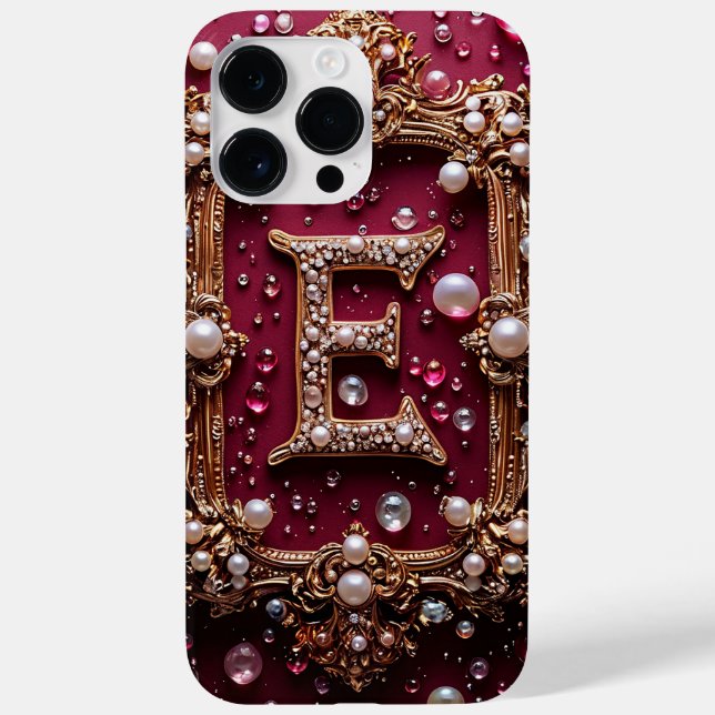 Coques Case-Mate iPhone 👑 Luxe Minimaliste Or Monogramme Élégant Initiale (Verso)