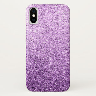 Coque iPhone X Luxe pourpre élégant de parties scintillantes