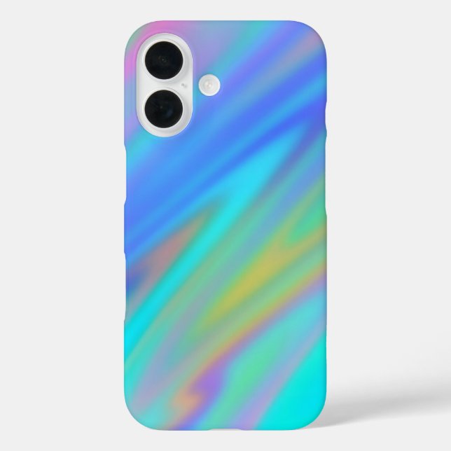 Coques Case-Mate iPhone Luxe tendance vert bleu violet faux holographique (Verso)