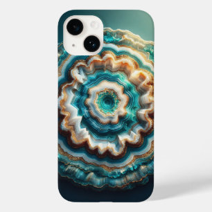 Coque Case-Mate iPhone Luxueux géode 3D agate tranchée druzy sarcelle et 