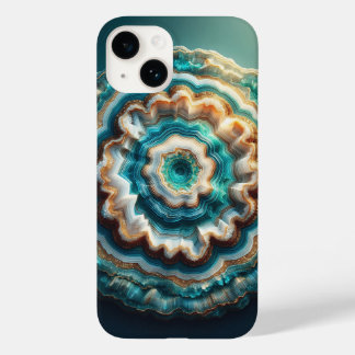Coque Case-Mate iPhone Luxueux géode 3D agate tranchée druzy sarcelle et