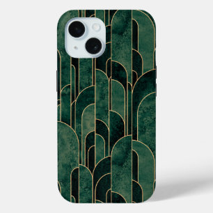 Coque Case-Mate iPhone Luxueux Motif Art déco Vert et Or