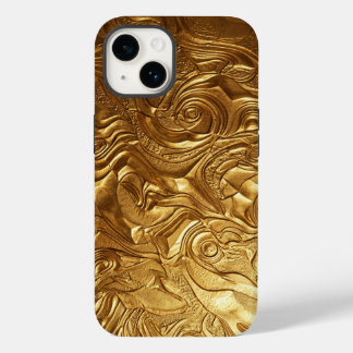 Coque Case-Mate iPhone Luxury 3D Metallic Liquid Gold Texture iPhone Case