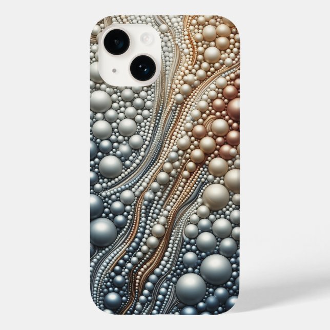 Coques Case-Mate iPhone Luxury 3D Pearl Stream Gradient and Iridescent Bea (Verso)