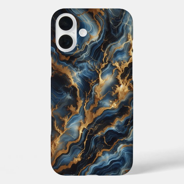 Coques Case-Mate iPhone Luxury Deep Blue Marble Phone Case - Elegant  (Verso)
