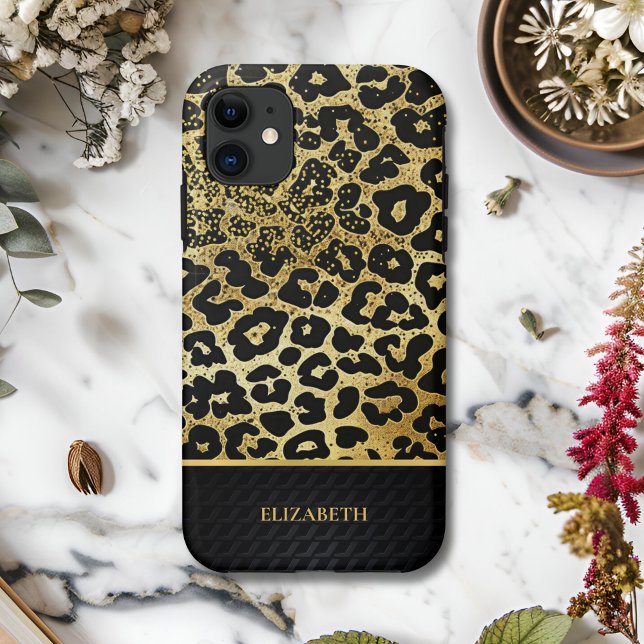 Coques Case-Mate iPhone Luxury Golden Leopard Print – Stylish (Créateur téléchargé)