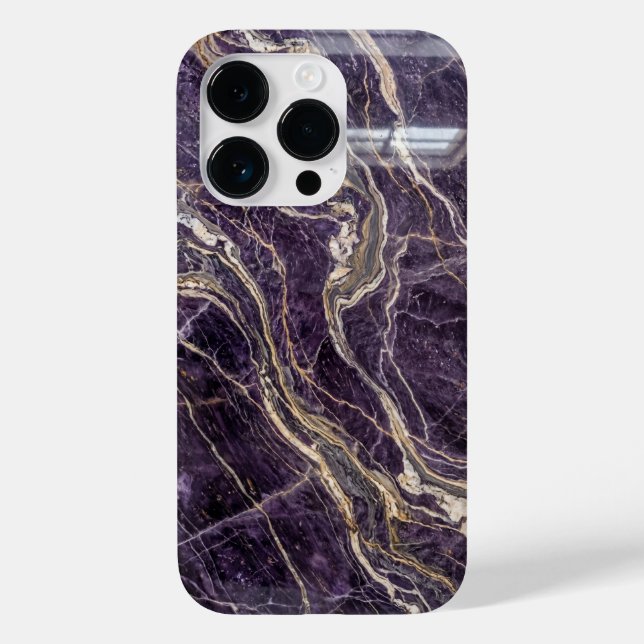 Coques Case-Mate iPhone Luxury Purple and Gold Marble iPhone Case (Verso)