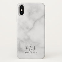 M. et Mme. | Élégant Marbre blanc Script moderne