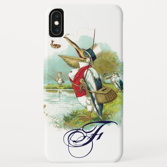 Coques Case-Mate iPhone M. PELICAN MONOGRAM DE PÊCHE Blanc (Dos)