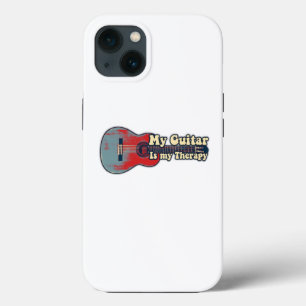 Case-Mate iPhone Case Ma guitare est ma thérapie. vintage rouge et bleu