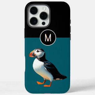 Coque iPhone 16 Pro Max Macareux Atlantique Faune Côtière Oiseau Monogramm
