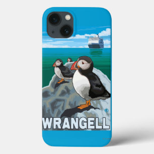 iPhone 13 Coque Macareux et bateau de croisière - Wrangell, Alaska