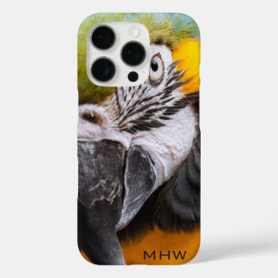 Coque iPhone 16 Pro Macaw Gros plan sur les cas de téléphone monogramm