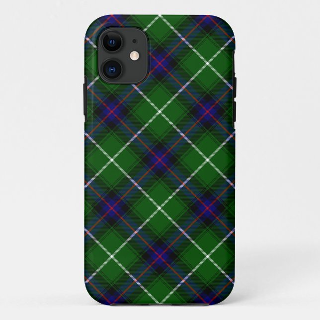Coques Case-Mate iPhone MacDonald tartan bleu vert plaid (Dos)