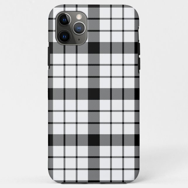 Coques Case-Mate iPhone MacFarlane tartan noir blanc plaid (Dos)