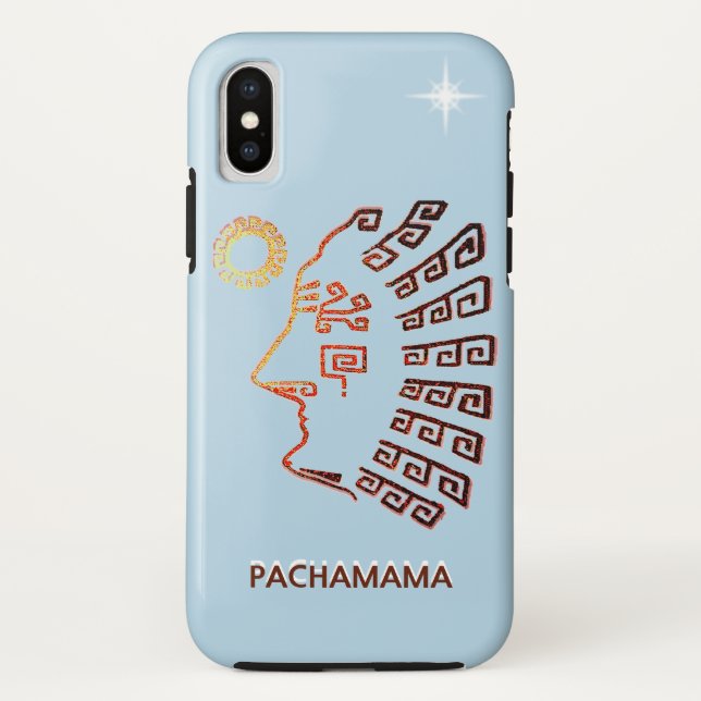 Coques Case-Mate iPhone Machu_Picchu élégant, Soleil et Étoile sur fond Bl (Dos)