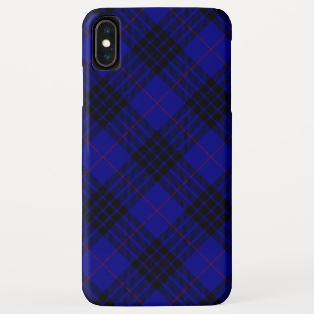 Coques Case-Mate iPhone MacKay tartan bleu noir carreaux (Dos)