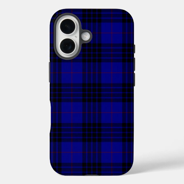 Coques Case-Mate iPhone MacKay tartan bleu noir plaid (Verso)