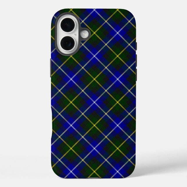 Coques Case-Mate iPhone Macneil de Barra tartan bleu vert plaid (Verso)