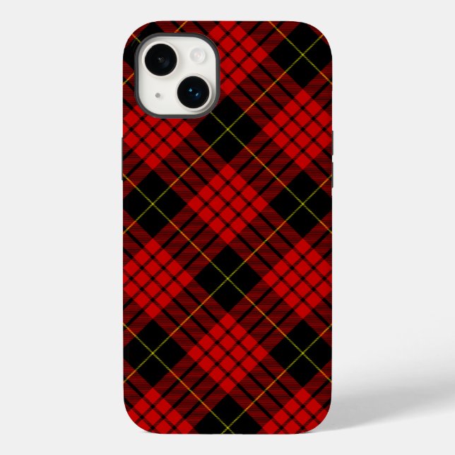 Coques Case-Mate iPhone MacQueen Tartan rouge et noir plaid (Verso)