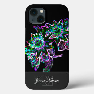 Case-Mate iPhone Case Macro fleur néon-pop-art avec Monogramme !