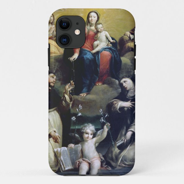 Coques Case-Mate iPhone Madonna du chapelet avec solides solubles (Dos)