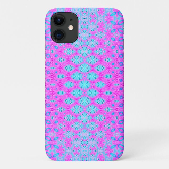 Coques Case-Mate iPhone Magenta, bleu ciel et géométrie marine (Dos)