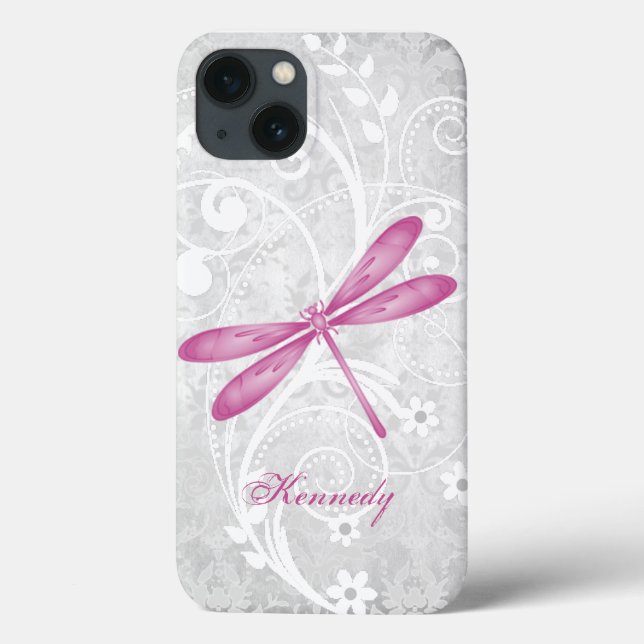 Coques Case-Mate iPhone Magenta Dragonfly personnalisée (Verso)
