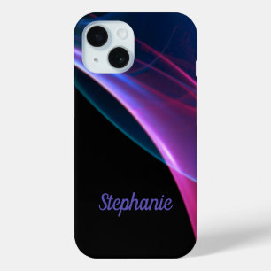 Coque Pour iPhone 15 Magenta et Bleu Sweep Artwork