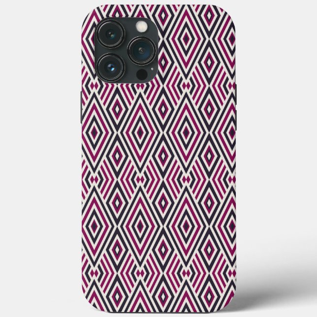 Coques Case-Mate iPhone Magenta et Motif bleu (Verso)