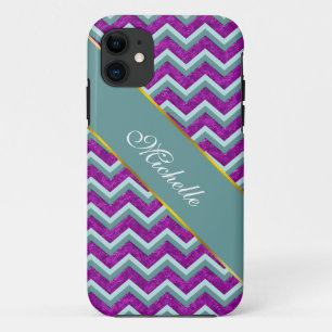Case-Mate iPhone Case Magenta Foil et Turquoise ZigZag Motif
