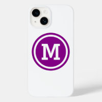 Magenta foncé et monogramme du cercle blanc