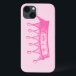 Coque Case-Mate iPhone Magenta Princess Crown on Pink Background<br><div class="desc">No game of dress-up is complete without a crown! Help your child remember just how much of a princess she is with this magenta crown print from Vision Studio. Get yours today!</div>