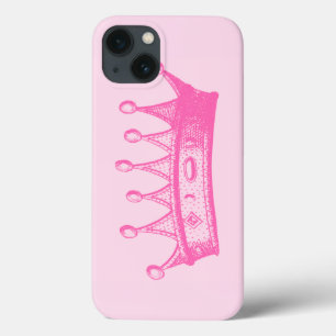 Coque Case-Mate iPhone Magenta Princess Crown on Pink Background