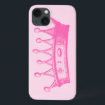 Case-Mate iPhone Case Magenta Princess Crown on Pink Background<br><div class="desc">No game of dress-up is complete without a crown! Help your child remember just how much of a princess she is with this magenta crown print from Vision Studio. Get yours today!</div>