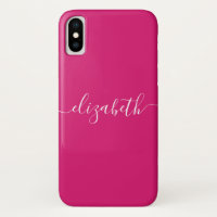 Magenta Rose Blanc Moderne Élégant Script Chic