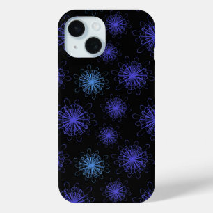 Coque Case-Mate iPhone Magic Bleu violet Floral Noir Art Abstrait