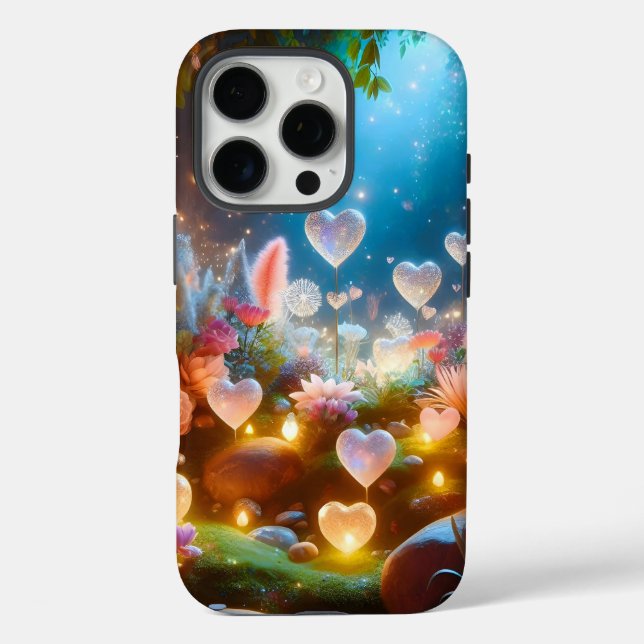 Coques Case-Mate iPhone Magical Glowing Flowers Heart Garden  (Verso)