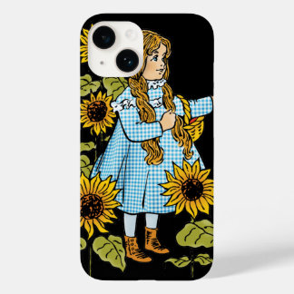 Coque Pour iPhone 14 Magicien vintage de Oz Fairy Tale Dorothy Sunflowe
