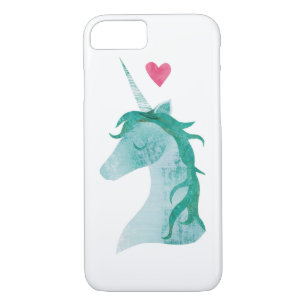 Coque Case-Mate iPhone Magie bleue de licorne avec le coeur