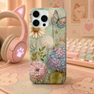 Coque iPhone 16 Pro Max Magie de jardin féerique aux hortensias et pissenl