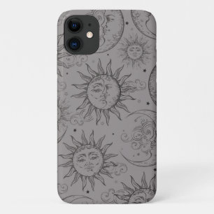 Case-Mate iPhone Case Magie Grise Vintage Céleste Soleil Lune Étoiles