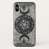 Magie noire Triple Lune Pentagramme Vintage Wiccan