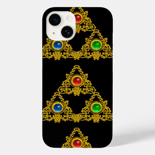 COQUES Case-Mate iPhone MAGIQUE ELFIQUE TALISMAN, TRIANGLE D'OR NOIR, STON (Verso)
