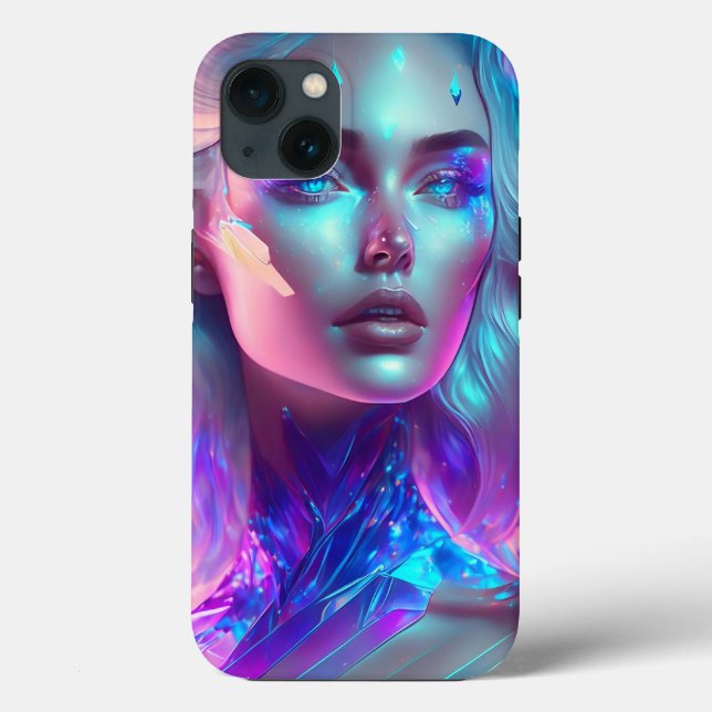 Coques Case-Mate iPhone Magnifique Ai Art Joli Verre Icy comme Femme (Verso)