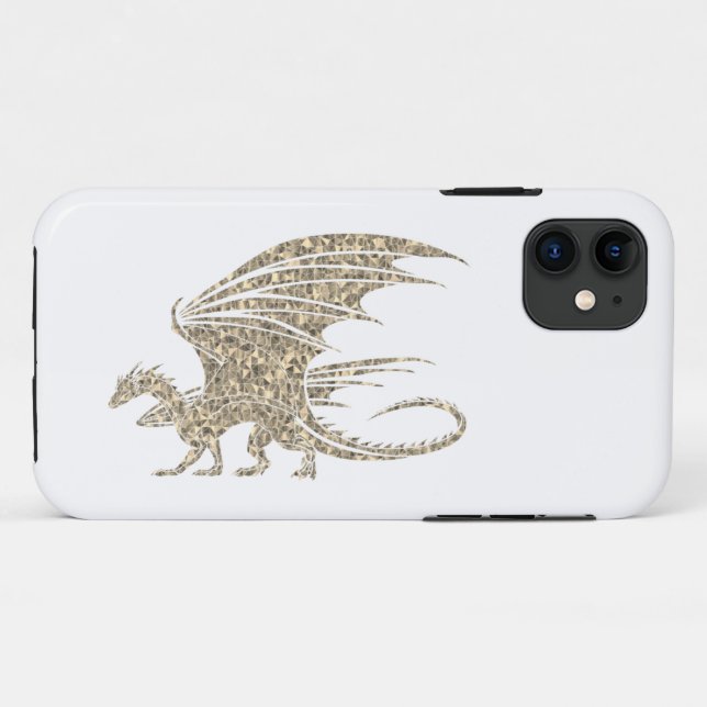 Coques Case-Mate iPhone Magnifique Dragon De Mosaïque D'Or (Dos (Horizontal))